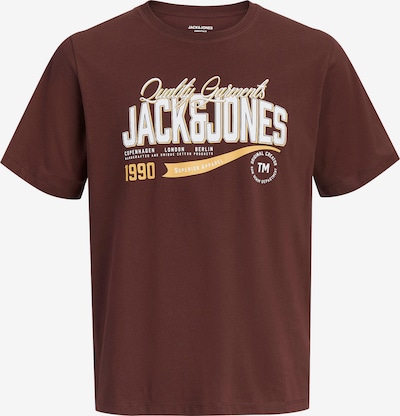 JACK & JONES Majica veličine S u čokolada / narančasto žuta / bijela, Pregled proizvoda