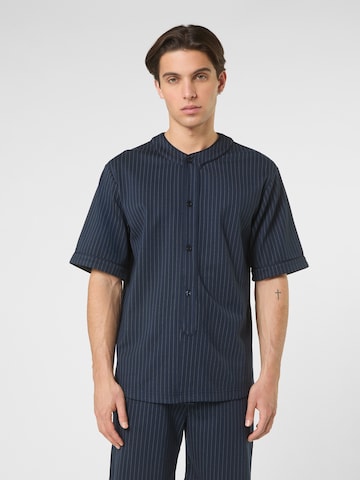 FILA Shirt 'LUCCA relaxed pinstriped baseball shirt' in Blauw: voorkant