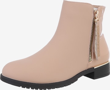 Ital-Design Ankle Boots in Beige: front