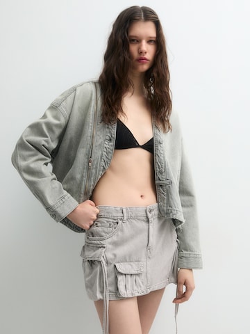 Pull&Bear Rok in Grijs: voorkant