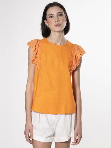 Influencer Bluse in Orange: Vorderseite