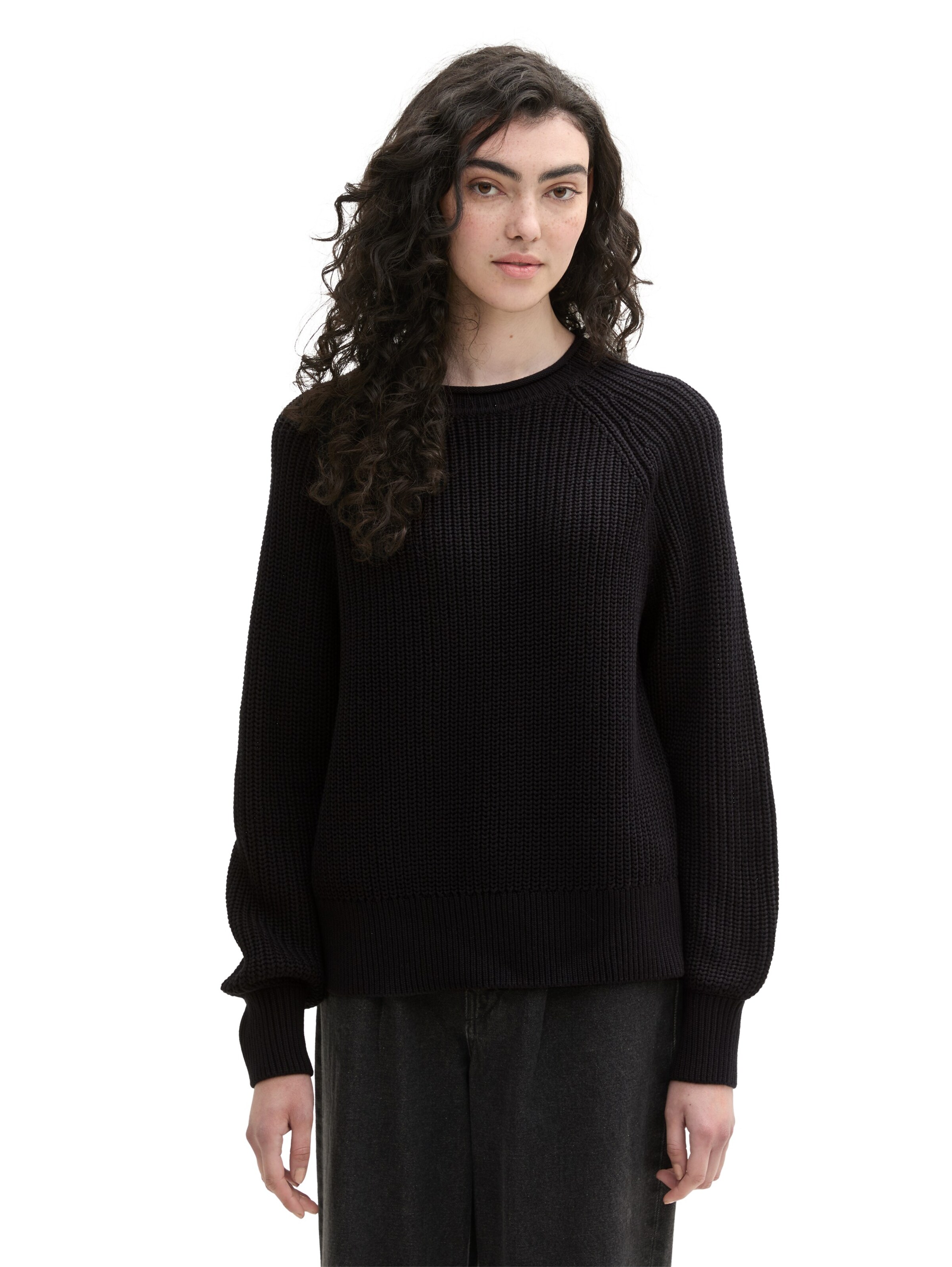 TOM TAILOR DENIM Pullover in Schwarz: Vorderseite