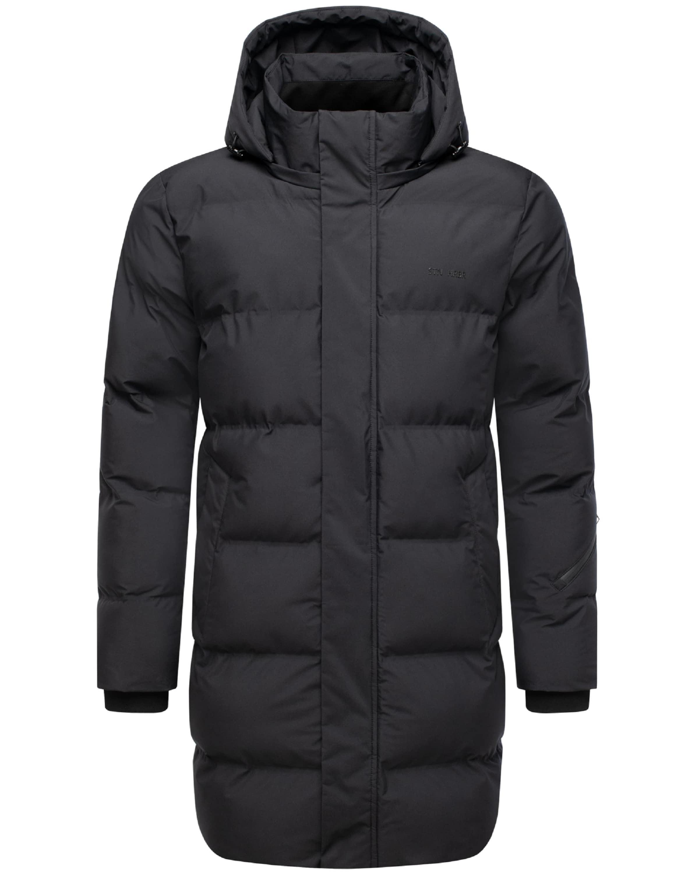 STONE HARBOUR Χειμερινό παλτό 'Thadeek XX' σε μαύρο: μπροστά