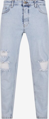 2Y Premium Tapered Jeans in Blauw: voorkant