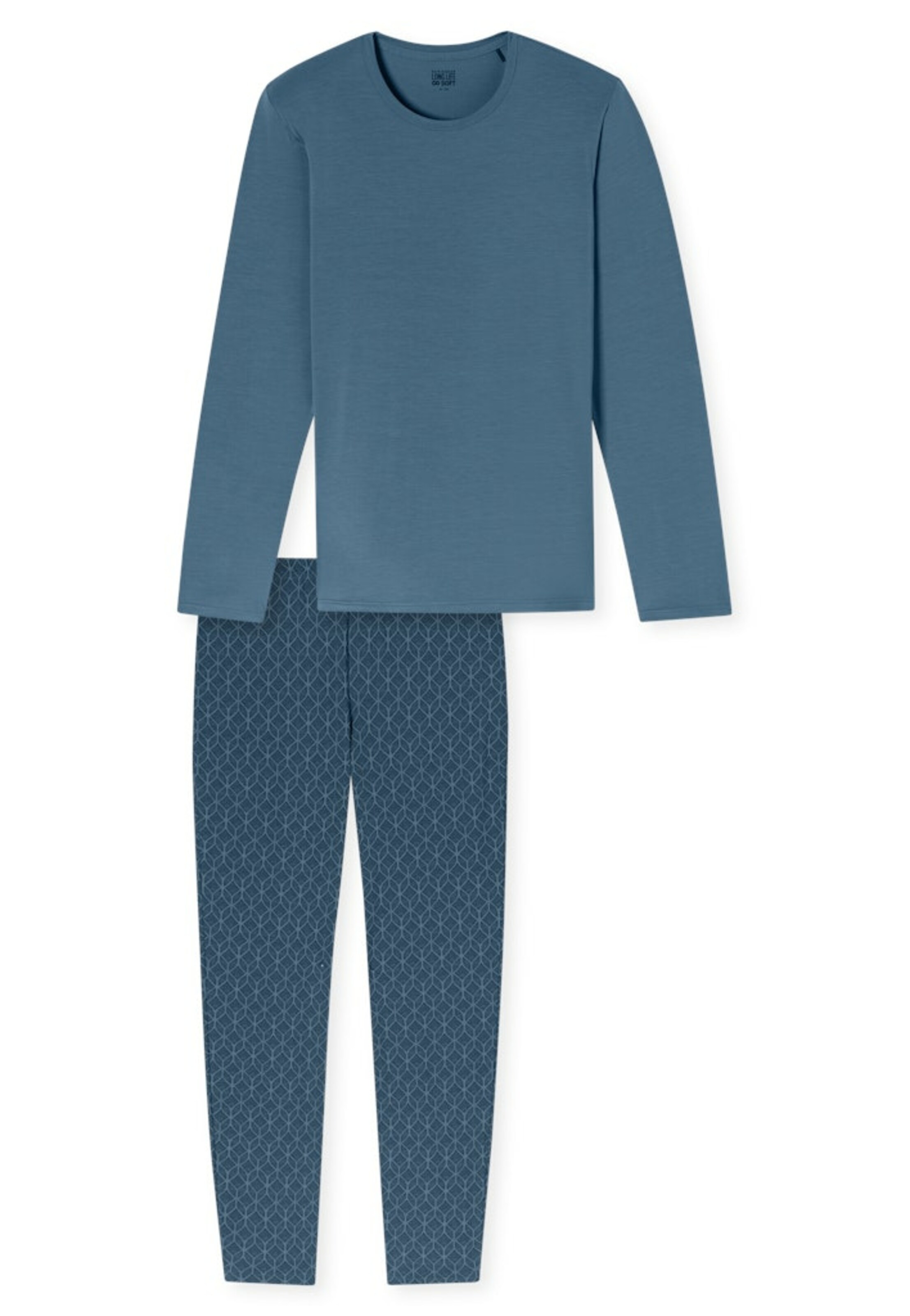 SCHIESSER Pyjama lang in Blauw: voorkant