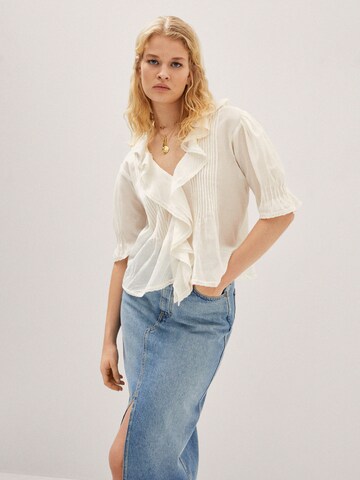 MANGO Blus 'VOLI' i beige: framsida