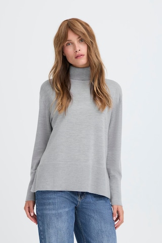 Pull-over 'SADIE' PULZ Jeans en gris : devant