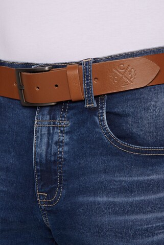 CAMP DAVID Gürtel aus Leder mit Logo-Prägung in Braun