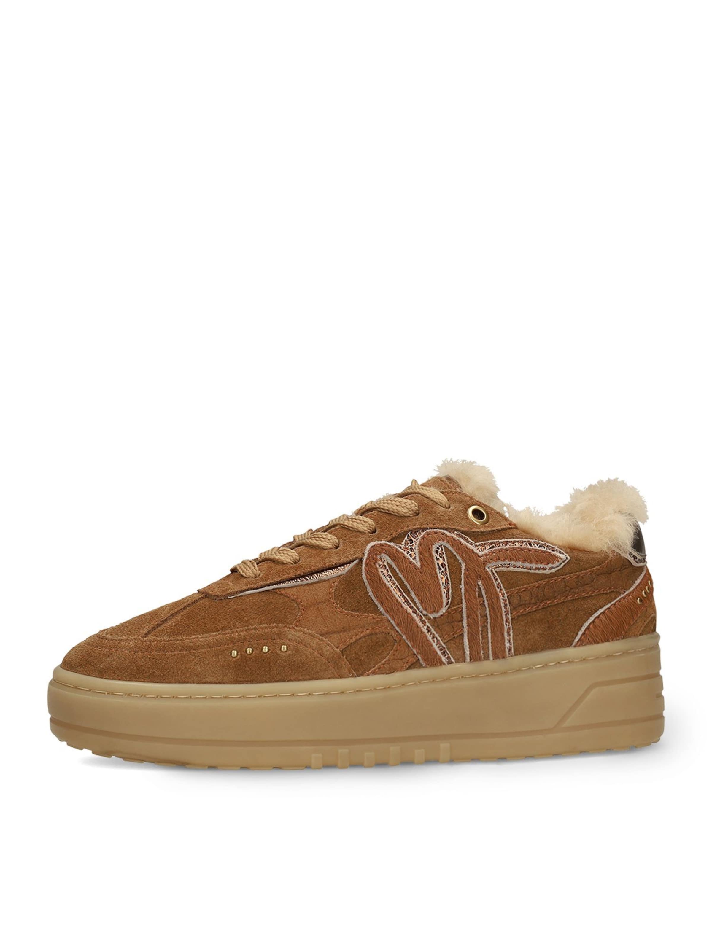 MANFIELD Sneakers laag in Beige: voorkant