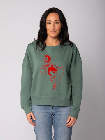 Sweat-shirt 'Cowgirl ' Watapparel en vert : devant