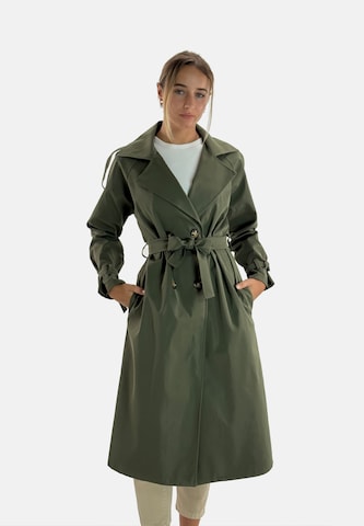 Manteau mi-saison Elara en vert : devant