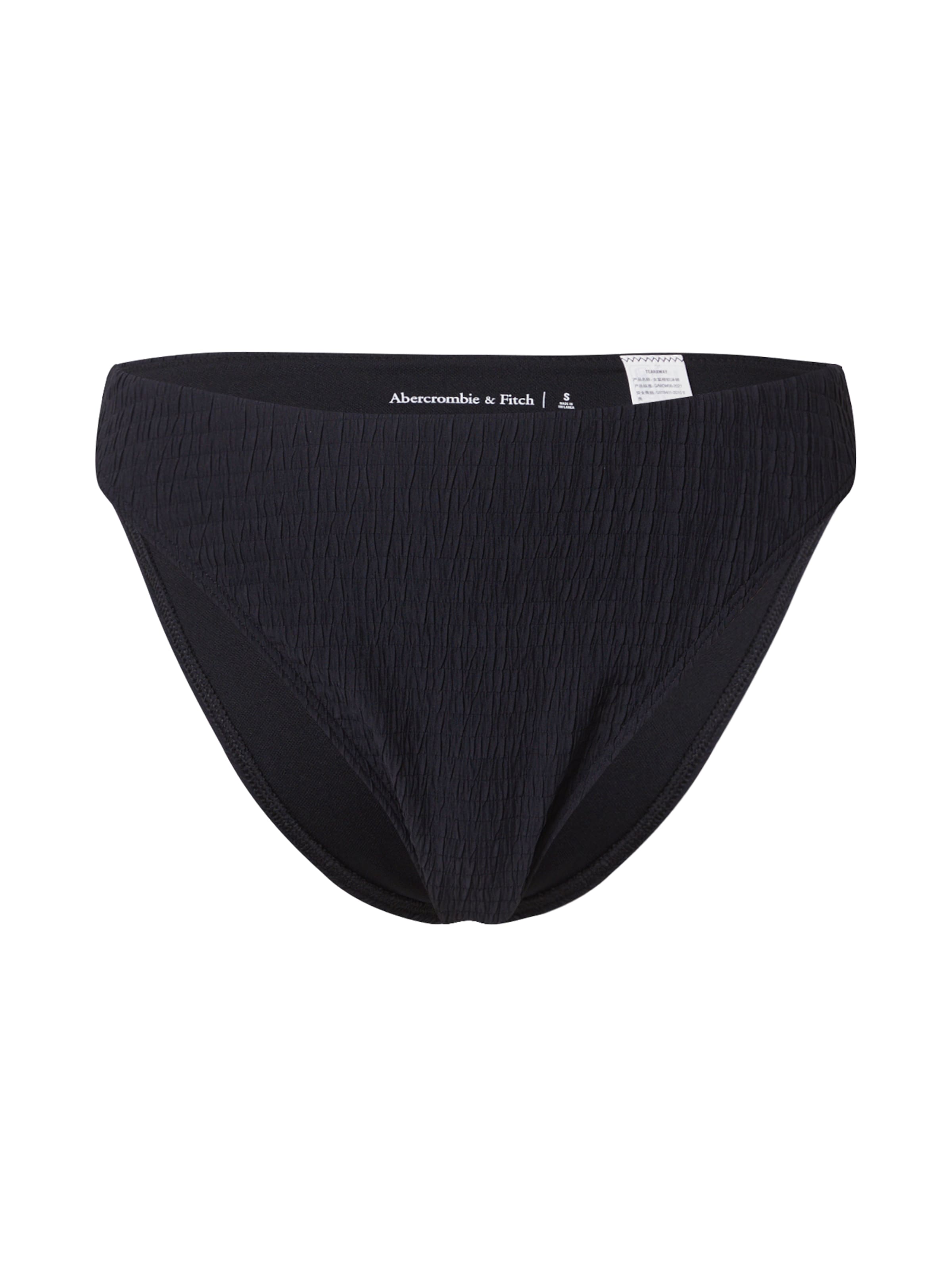 Abercrombie & Fitch Bikinihose in Schwarz: Vorderseite