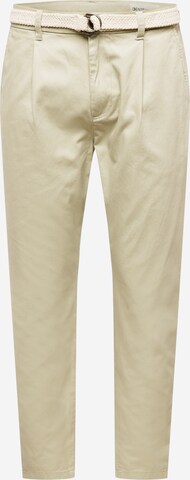 regular Pantaloni con pieghe di TOM TAILOR DENIM in verde: frontale