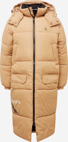 Manteau d’hiver Calvin Klein Jeans en beige : devant