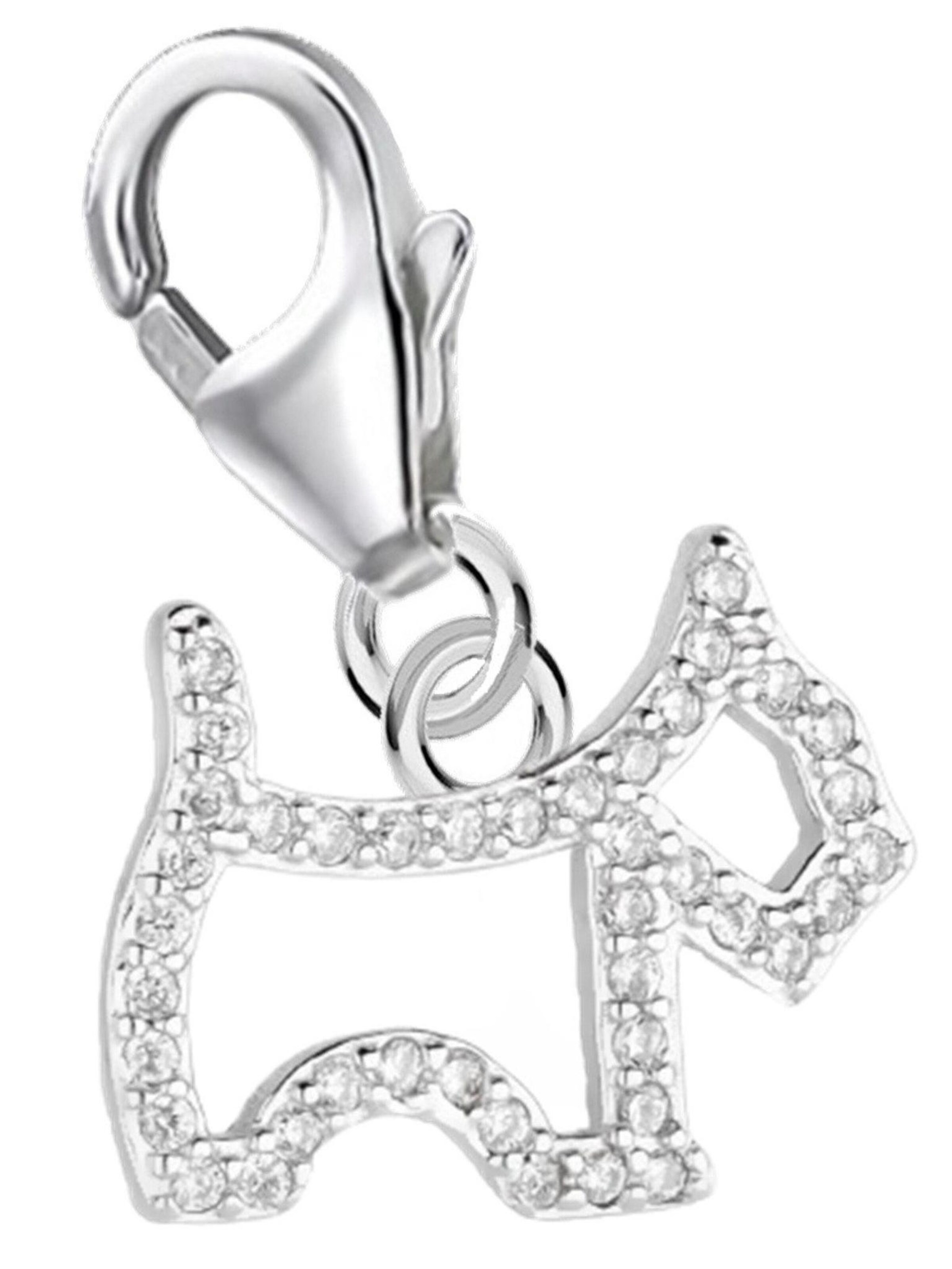 Goldene Hufeisen Pendant 'Hund' in Silver: front