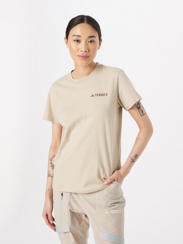 ADIDAS TERREX Toiminnallinen paita 'Graphic Mtn' värissä beige: edessä