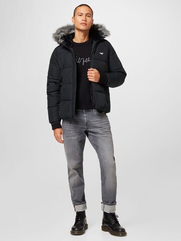 HOLLISTER Zimní bunda – černá