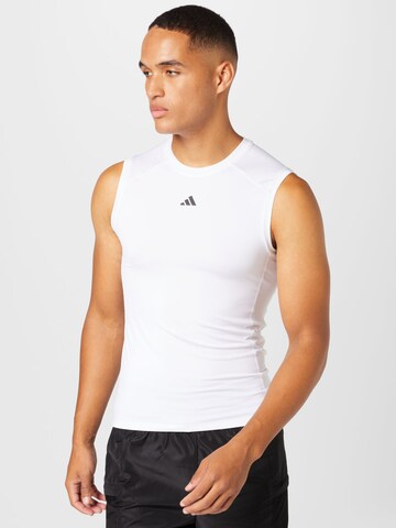 ADIDAS PERFORMANCETehnička sportska majica 'Techfit ' - bijela boja: prednji dio