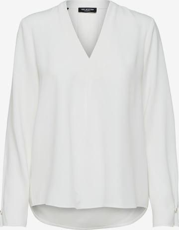 Selected Femme Petite Blouse 'LUNA' in Wit: voorkant