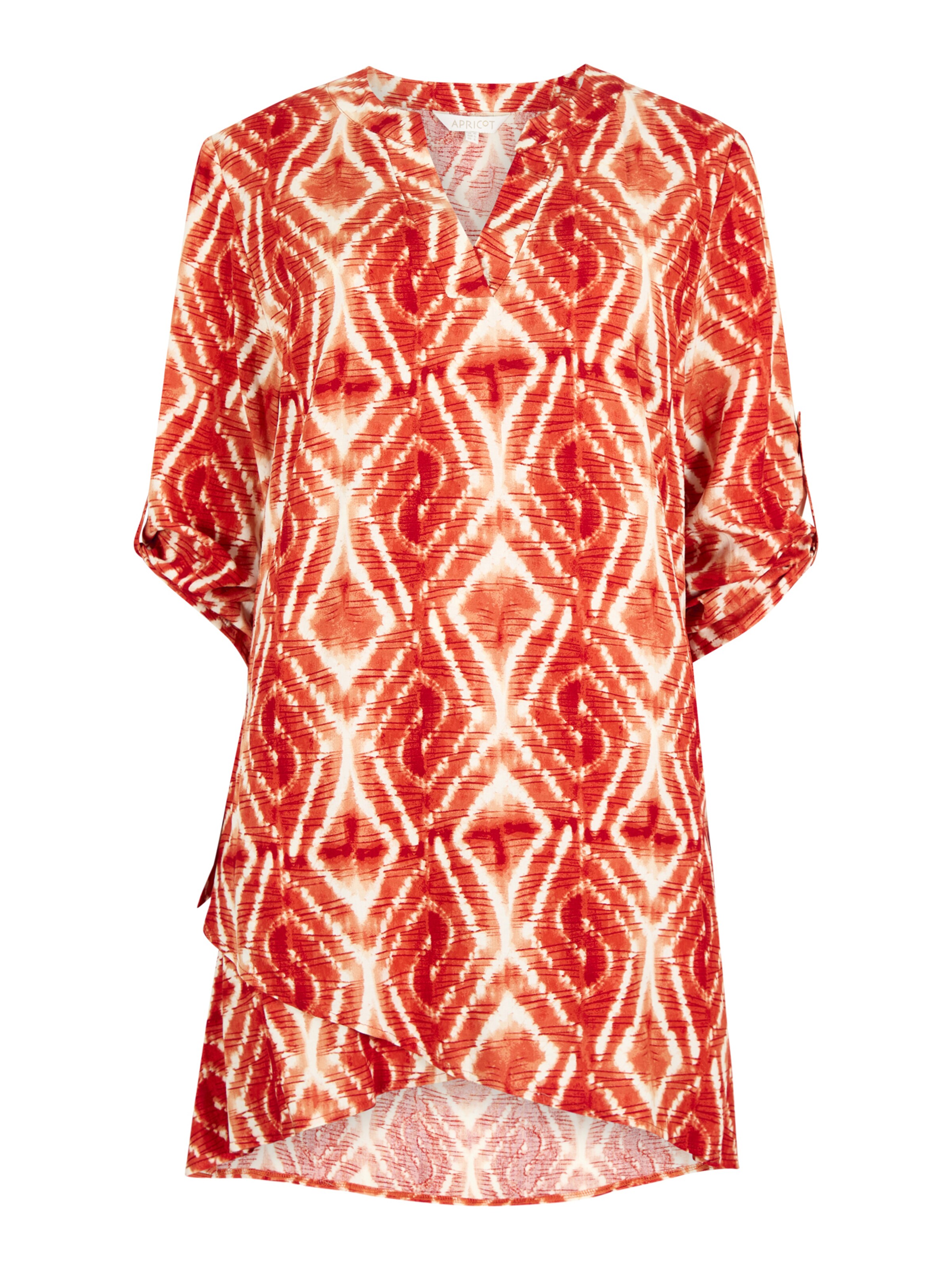 Apricot Tie Dye Swirl Tunic Top ' ' in Orange: Vorderseite