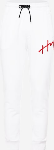 HUGO Red Tapered Trousers 'Drog' in White: front