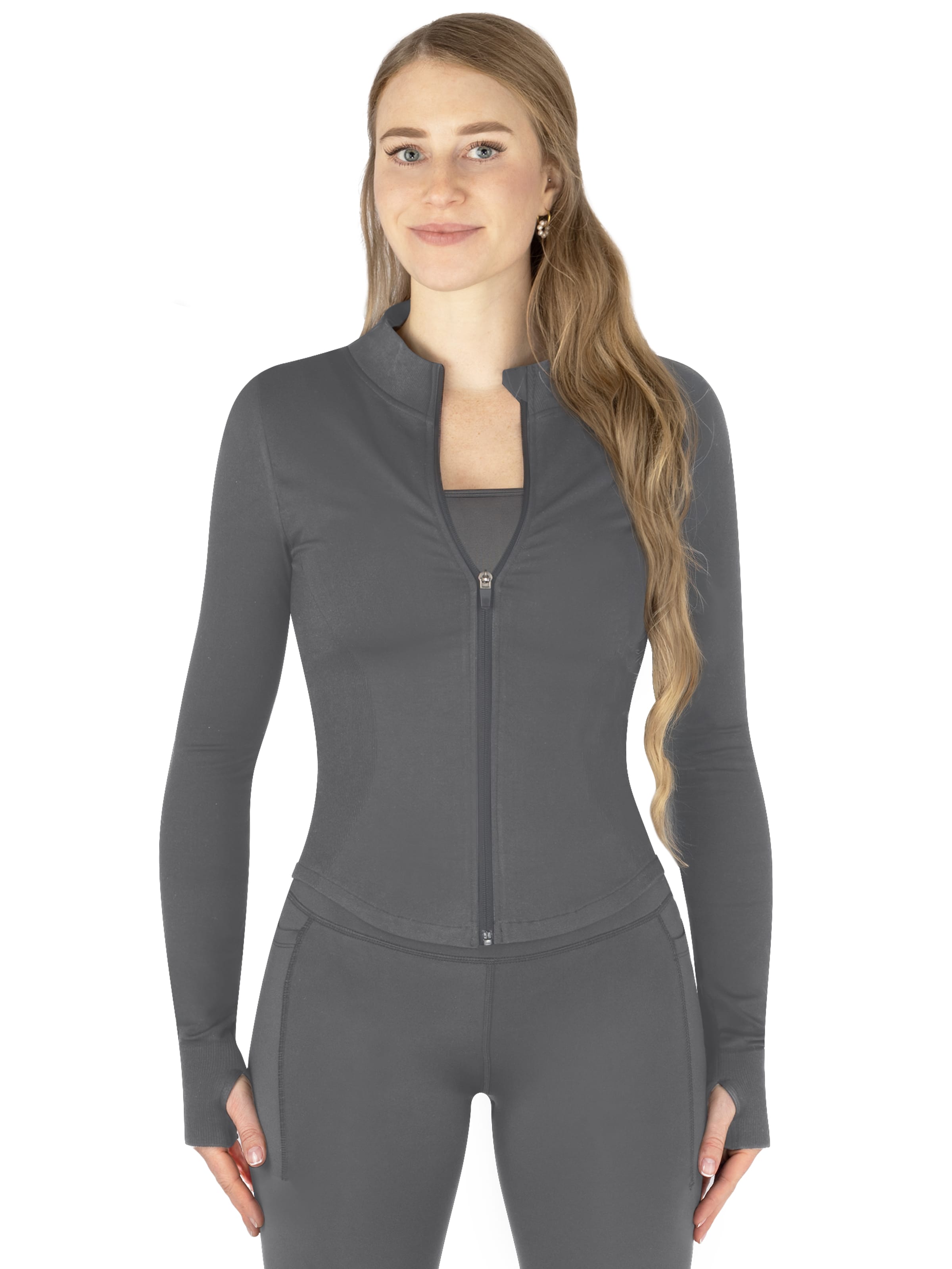 Circle Five Sportsweatjacke 'Shaping Zipper Sport sweat jacket'‌‌‌‌‌‌‌‌‌‌ in Grau: Vorderseite