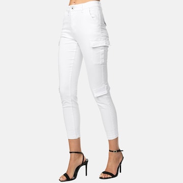 Elara Skinny Cargobroek in Wit