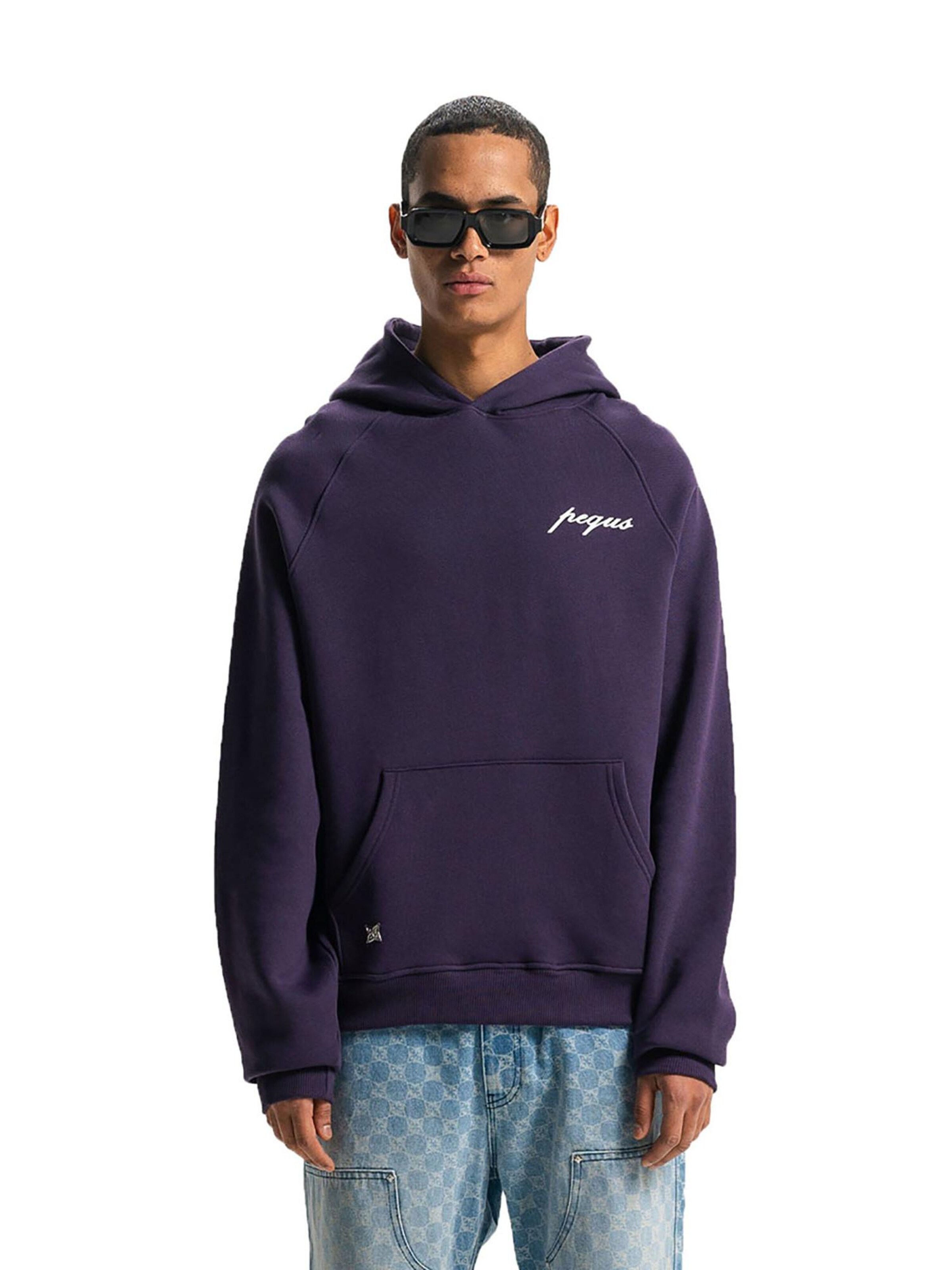 Pequs Sweatshirt 'Chest Logo' in Purple: front