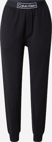 Calvin Klein Underwear Tapered Pajama Pants in Black: front