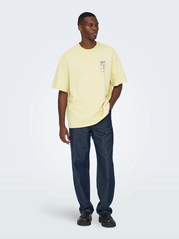 Only & Sons Shirt 'ONSPEANUTS' in Beige