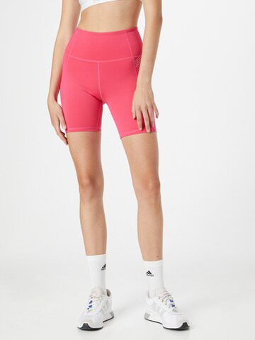 Skinny Pantalon de sport Superdry en rose : devant