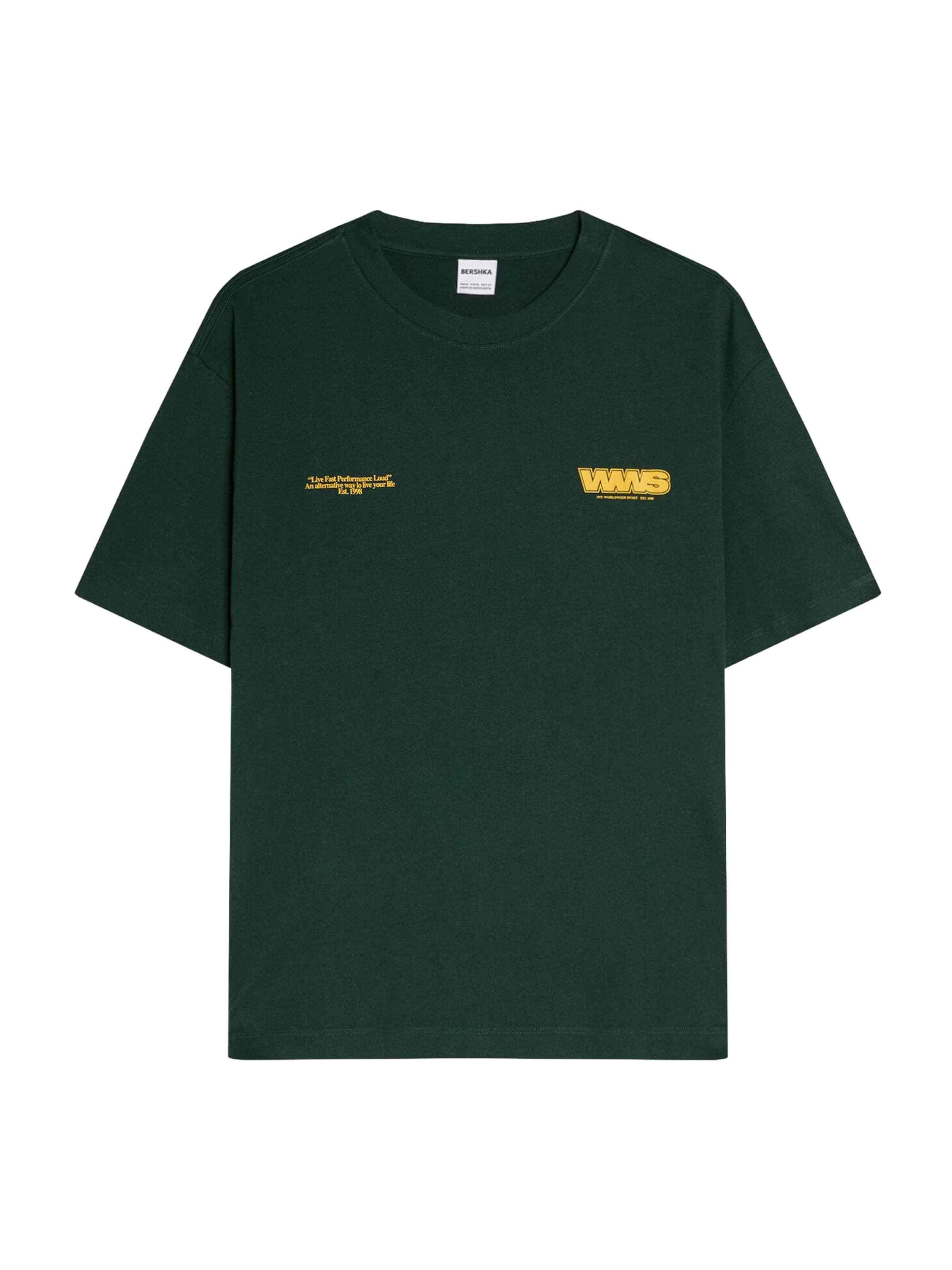 Bershka T-Shirt en curry / vert foncé, Vue avec produit