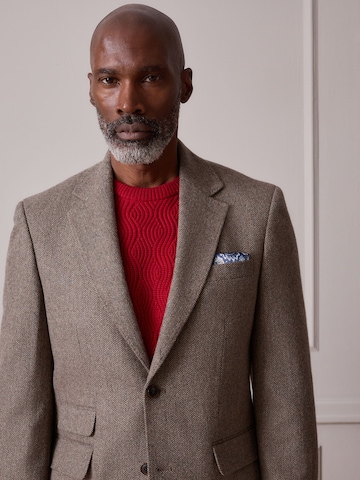 Next Slim fit Business blazer 'Signature' in Brown