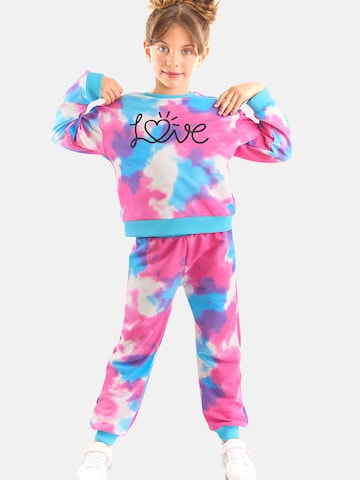 Denokids Sweatsuit 'Love' in Pink: front