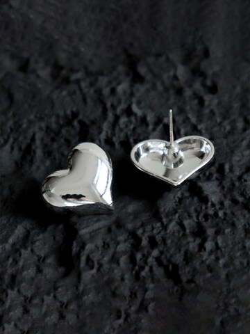 Nightini Earrings 'Heart Stud Earrings Silver' in Silver