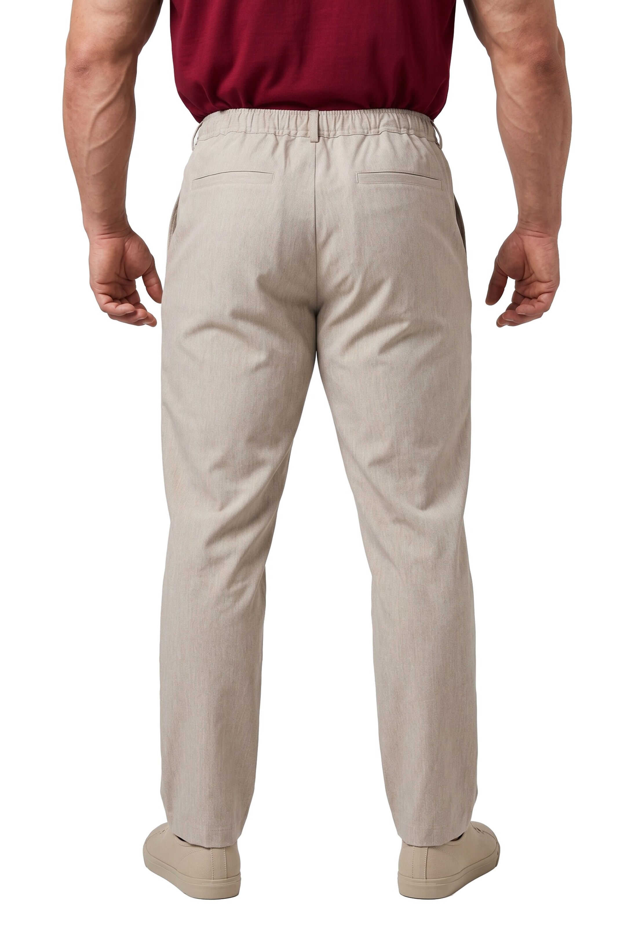 Men Plus Regular Broek in Beige