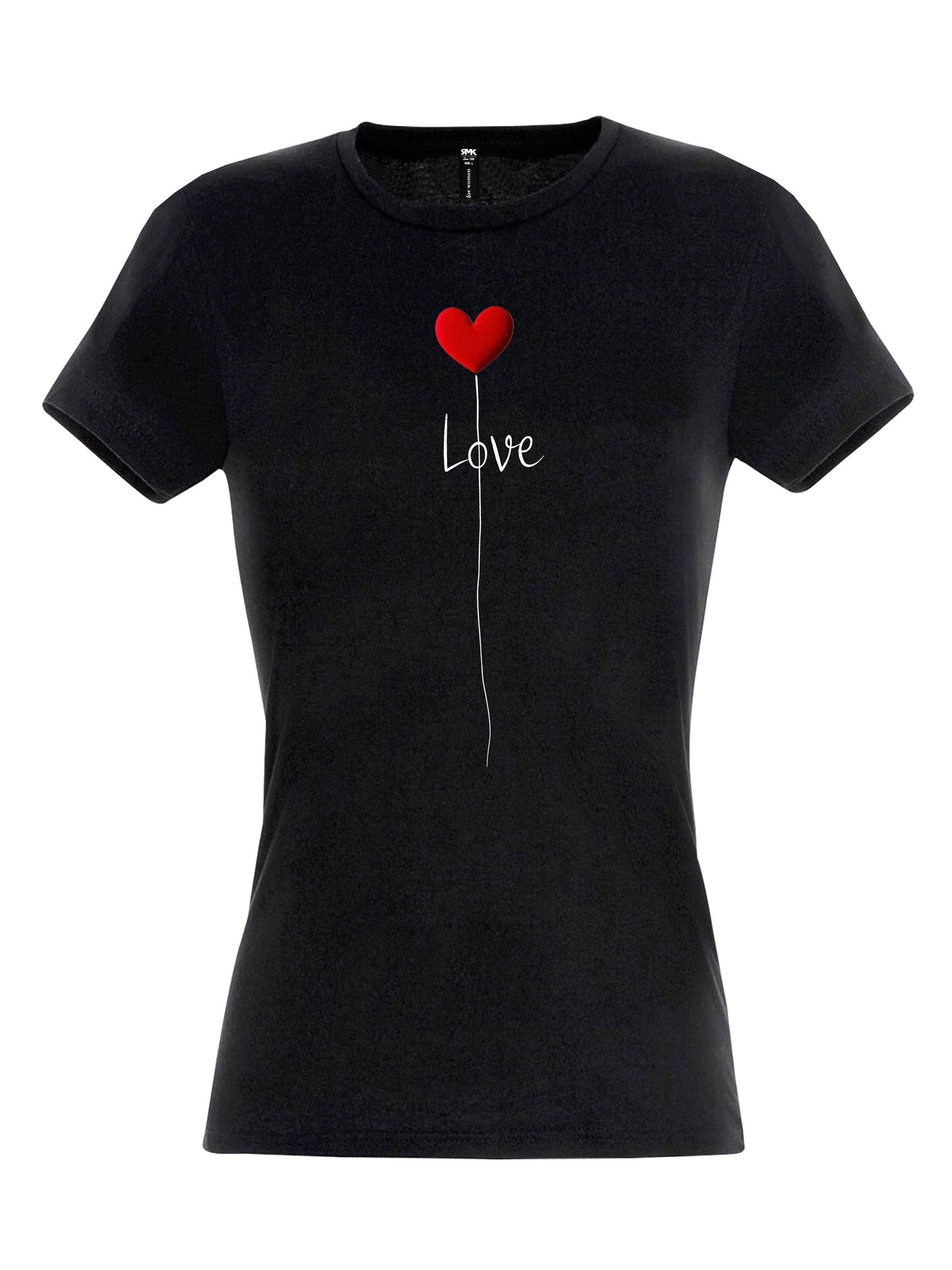 RMK Shirt 'Herz Ballon' in Black: front