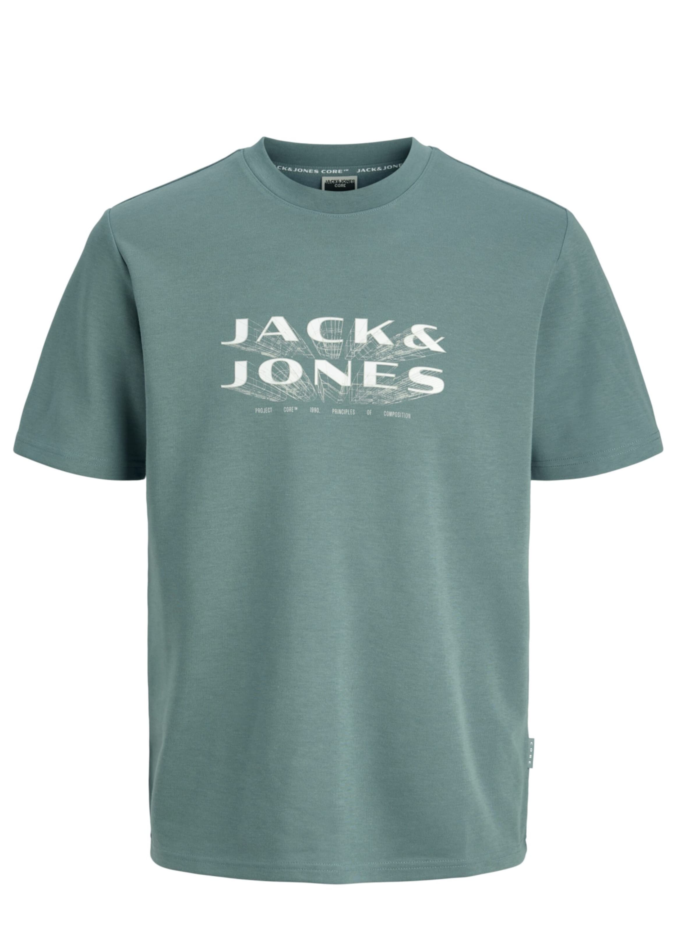 T-shirt 'Jack & Jones - Heren t-shirt' JACK & JONES en vert : devant