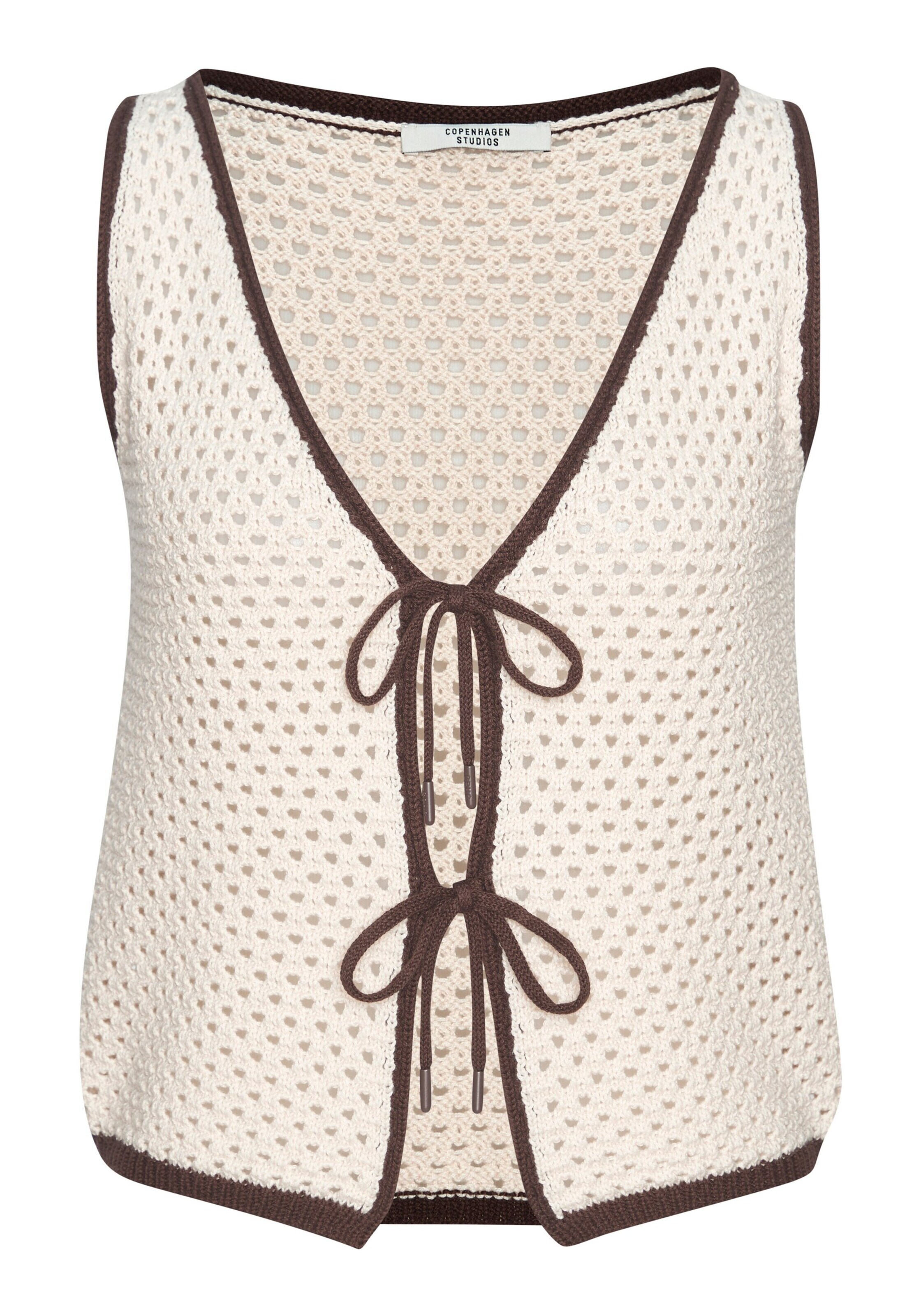 Copenhagen Studios Kootud topp, värv valge: eest vaates