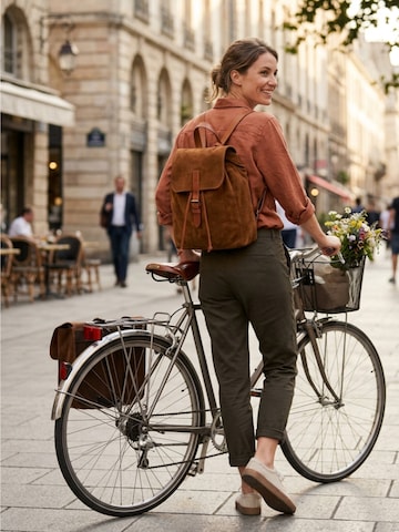 Sac à dos 'Leather Backpack in Suede Brown Venice Collection' THE DUST COMPANY en marron