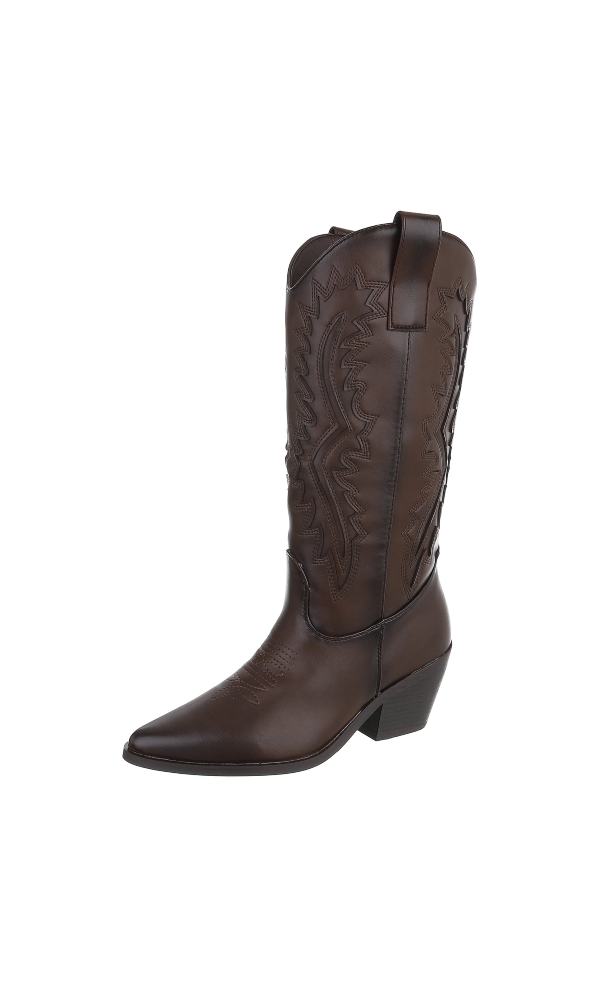 Ital-Design Cowboystiefel in Braun: Vorderseite