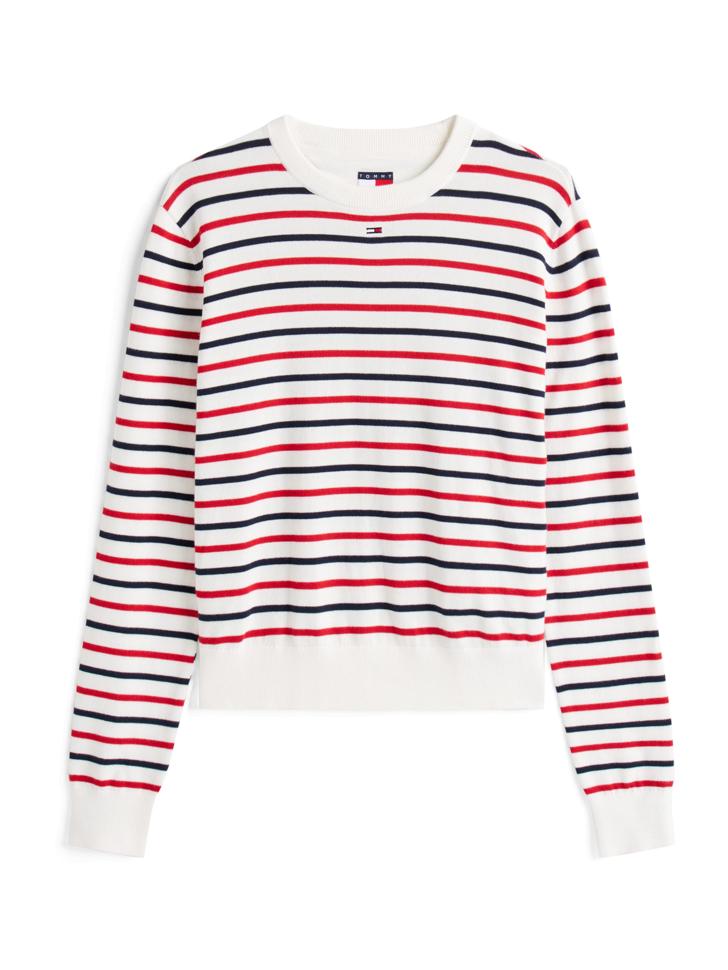 Tommy Jeans Pullover 'ESSENTIAL' i hvid: forside