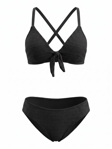 Cupshe Bikini 'Mid-waist' in Black: front