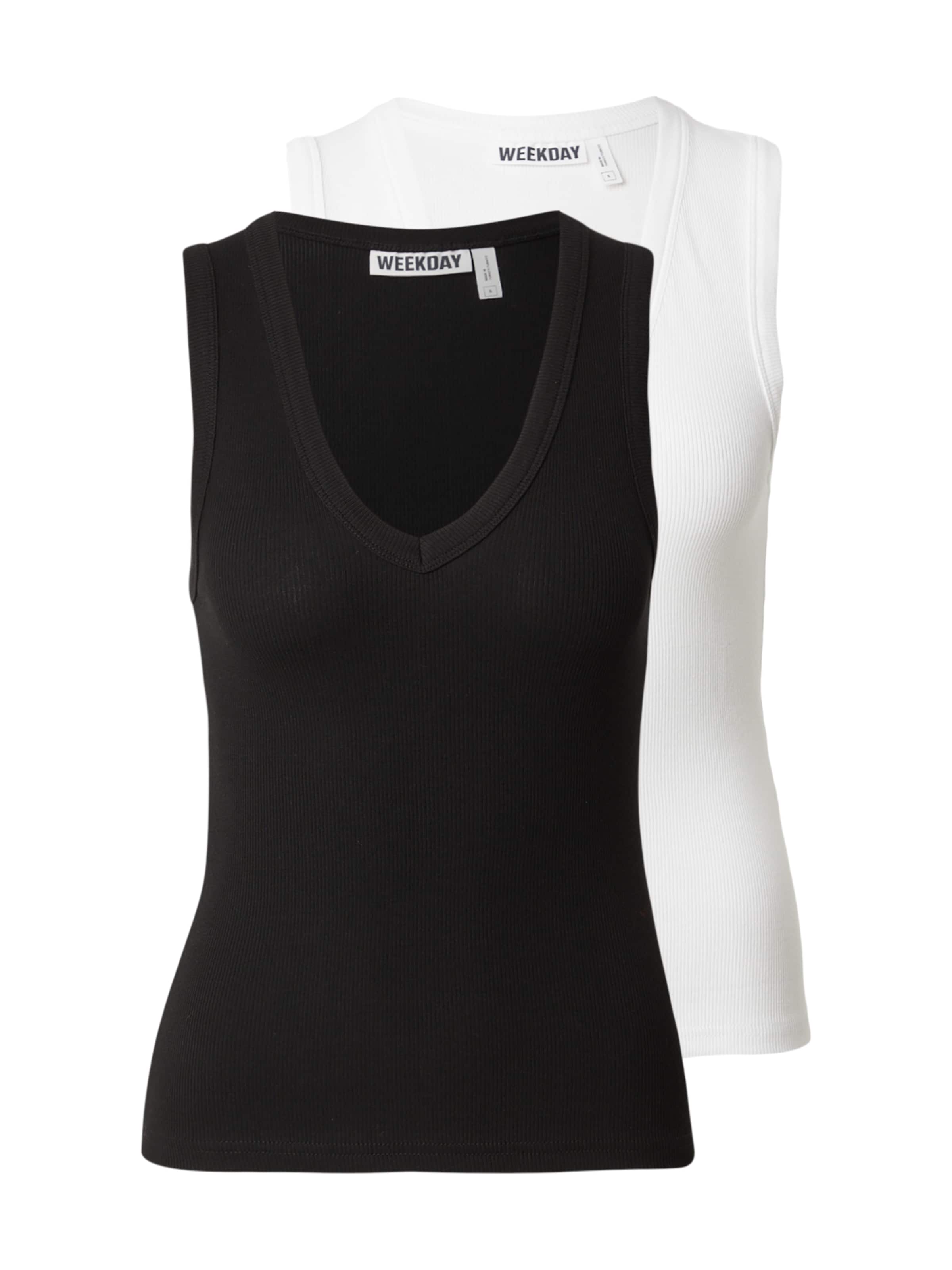 WEEKDAY Top 'Grace' in Schwarz: Vorderseite