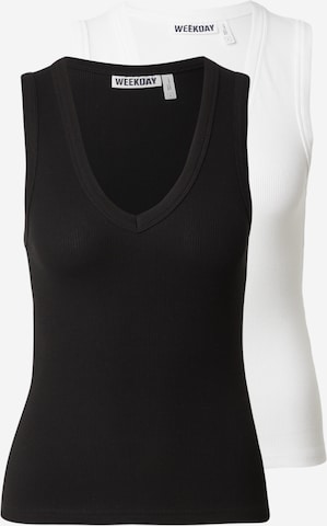 juoda WEEKDAY Palaidinė be rankovių 'Grace': priekis