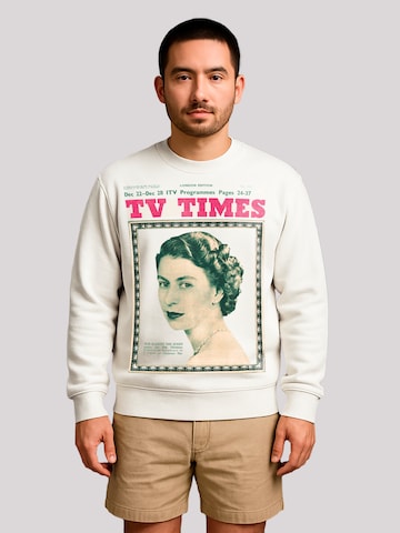 Sweat-shirt 'TV Times Queen Elizabeth II 1957 Cover' F4NT4STIC en blanc : devant