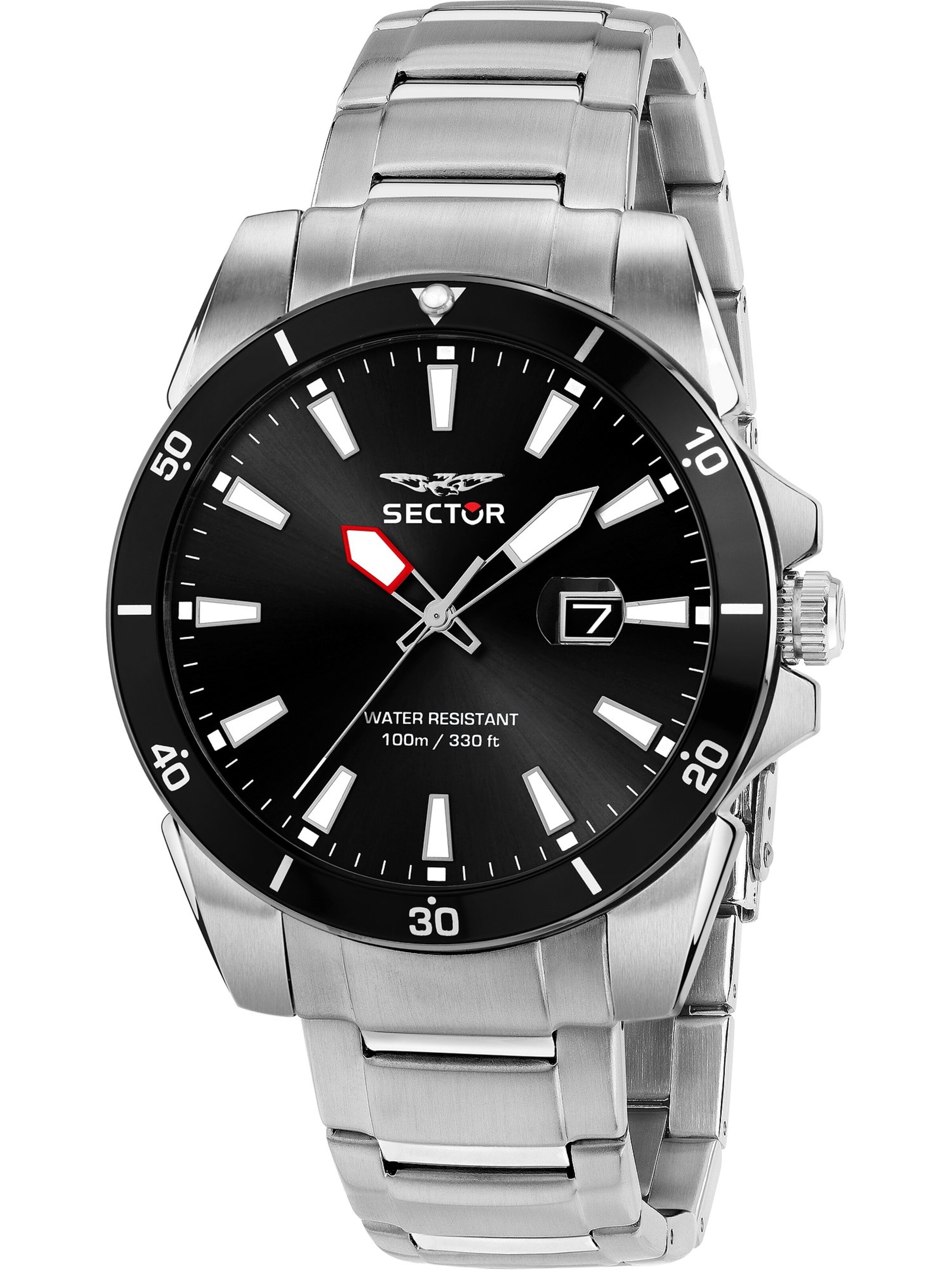 SECTOR Analoguhr in Silber: Vorderseite