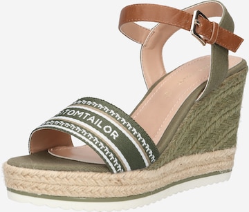 TOM TAILOR Sandals in Green: front