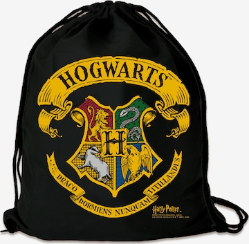 LOGOSHIRT Turnbeutel 'Harry Potter - Hogwarts Logo' in Schwarz: Vorderseite