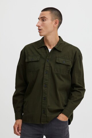 BLEND Comfort fit Button Up Shirt in Green: front
